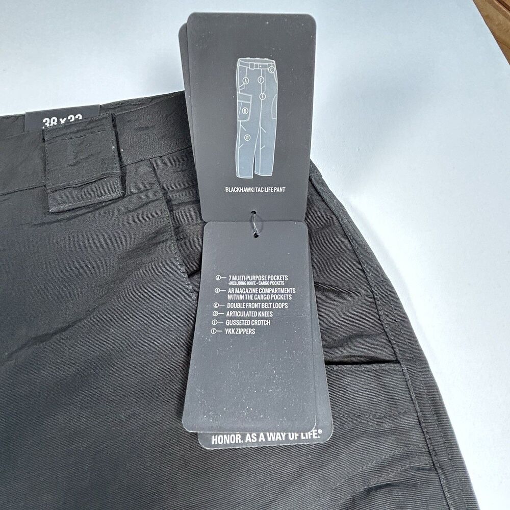 NWT BLACKHAWK! Men's Black Solid Tactical Tac Life Pants Reg 38x32 TPO2BK38X32 - Picture 4 of 10